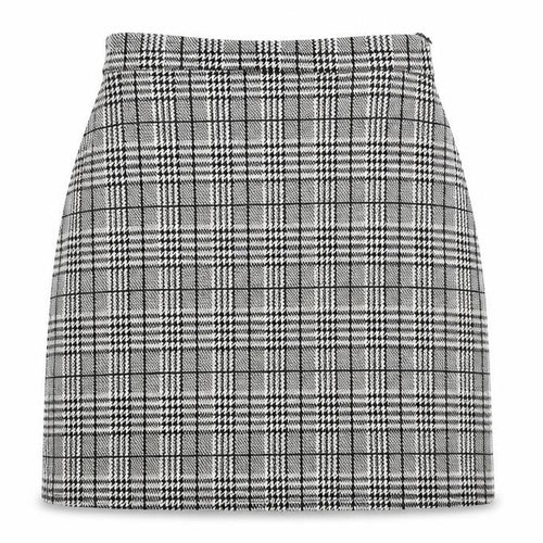 George Womens Black Plaid Polyester Straight & Pencil Skirt Size 8 Zip