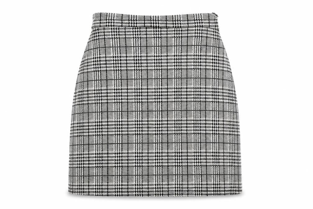 George Womens Black Plaid Polyester Straight & Pencil Skirt Size 8 Zip