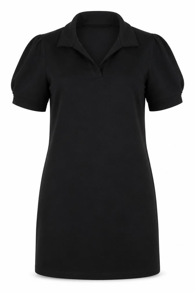 Front view of NAF NAF women’s black polyester a-line, size S, v-neck pullover