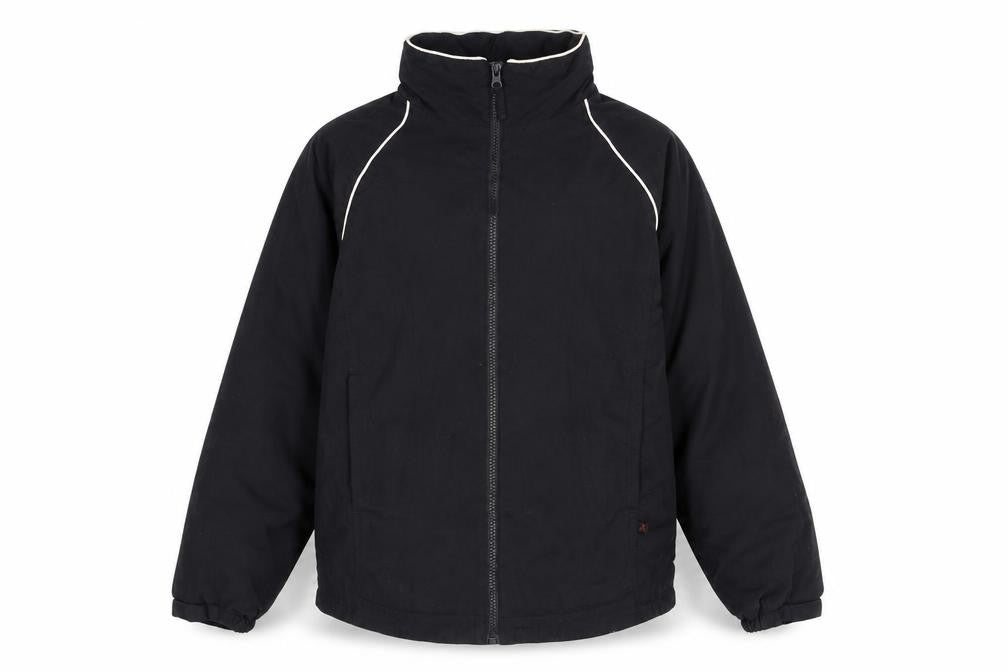 Front view of Trutex women’s black jacket coat, size XS, zip