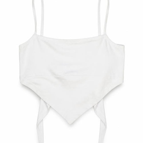 ASOS Womens Ivory Cotton Cropped Tank Size 8 Square Neck