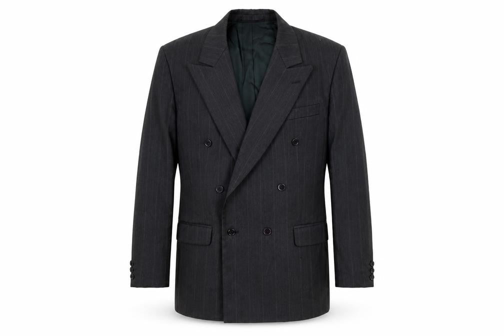 Horne Brothers Mens Green Striped Wool Jacket Suit Jacket Size 42 Regular