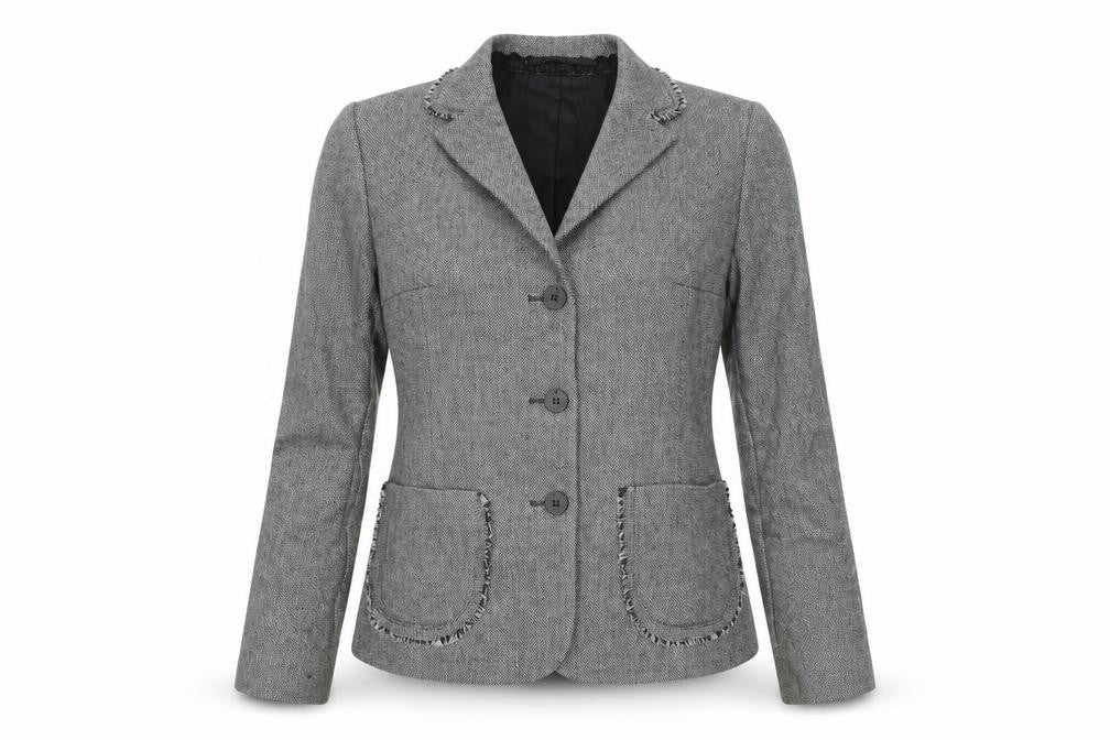 Front view of Marks & Spencer women’s green polyester jacket blazer, size UK 10