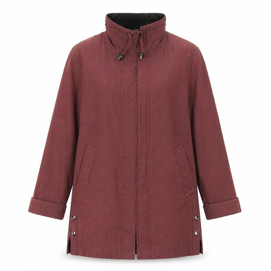 Front view of George women’s red jacket, size UK 12, zip
