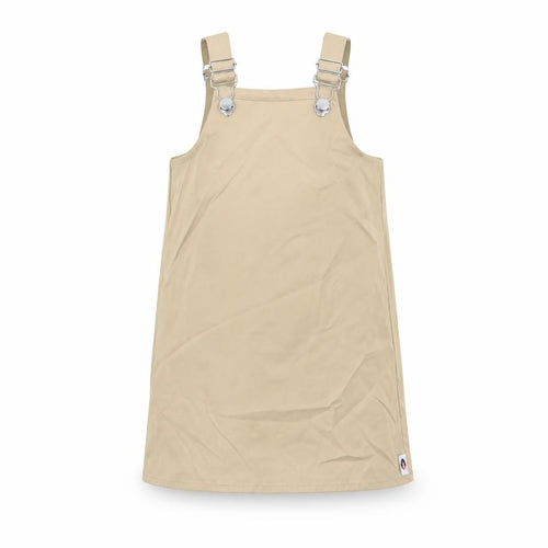 Little Wisdom Wears Girls Beige Polyester Pinafore/Dungaree Dress Size 3 Years Square Neck Buckle