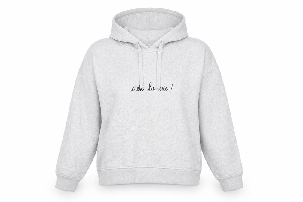 Maison Labiche Womens Grey Cotton Pullover Hoodie Size S Pullover - C'est La Vie