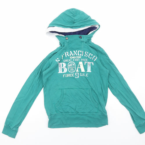 Geox Girls Green Cotton Pullover Hoodie Size 12 Years Pullover