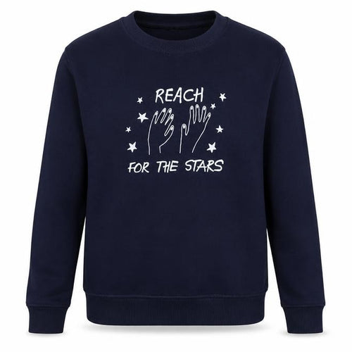 Preworn Womens Blue Cotton Pullover Sweatshirt Size S Pullover - Reach for the Stars