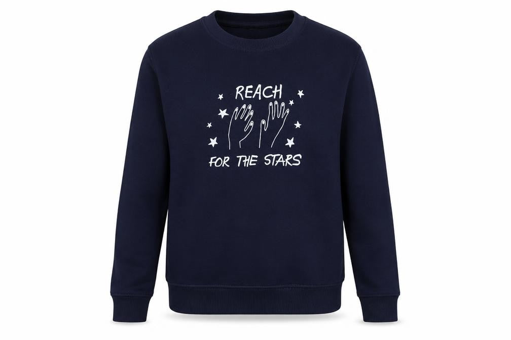 Preworn Womens Blue Cotton Pullover Sweatshirt Size S Pullover - Reach for the Stars