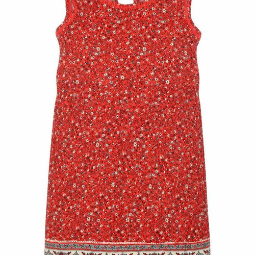 George Womens Red Floral Viscose A-Line Size 8 Round Neck Tie