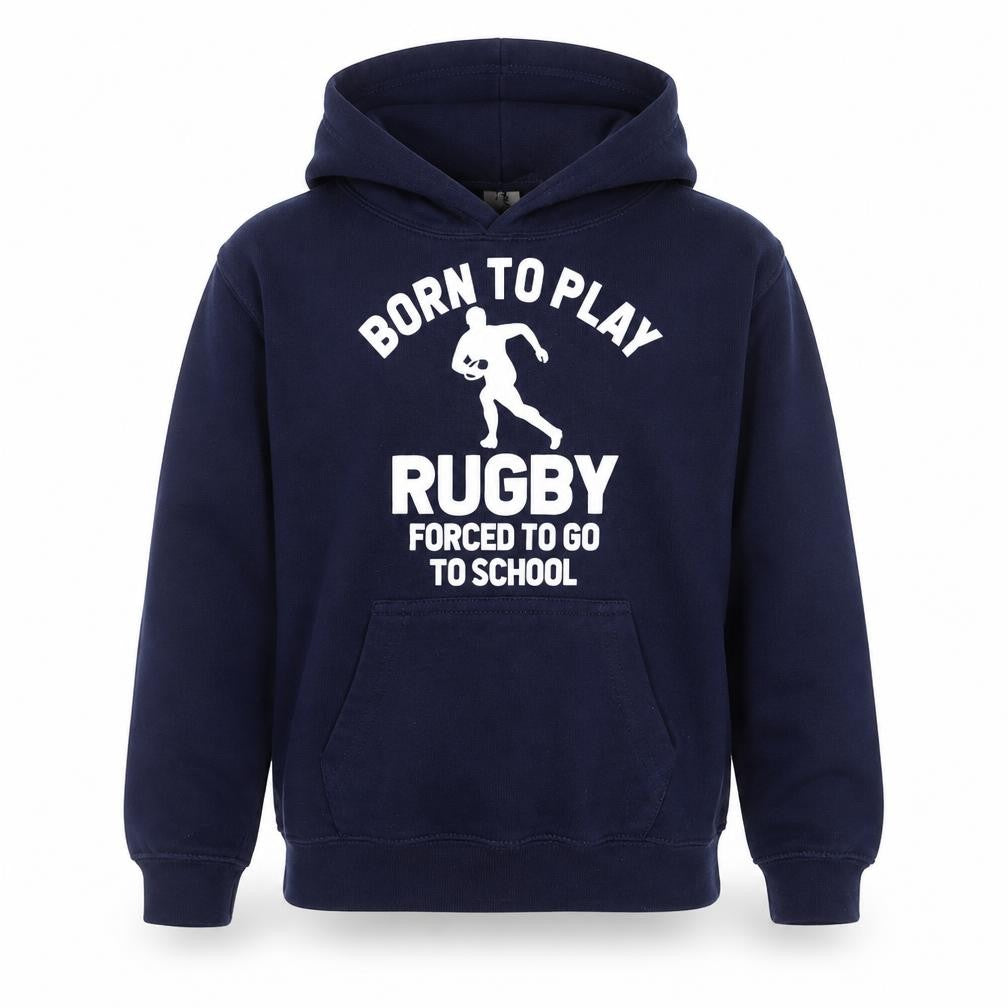 Just Hoods Boys Blue Cotton Pullover Hoodie Size 10 Years Pullover - Rugby