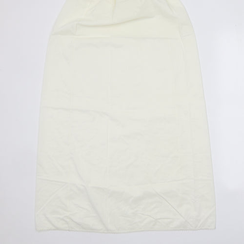 St Michael Womens White Polyester A-Line Skirt Size 24 in - Elastic Waist