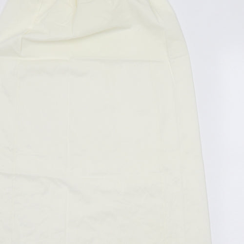 St Michael Womens White Polyester A-Line Skirt Size 24 in - Elastic Waist