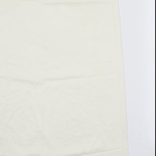 St Michael Womens White Polyester A-Line Skirt Size 24 in - Elastic Waist