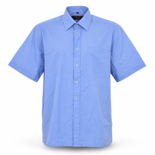 DnD Mens Blue Polyester Button-Up Size L Collared Button