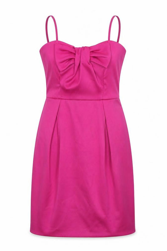 Front view of F&F women’s pink polyester ball gown, size UK 8, sweetheart pullover