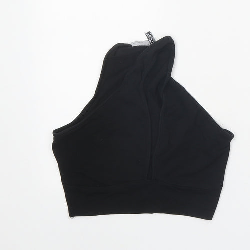 ASOS Womens Black Polyester Cropped Tank Size 10 V-Neck
