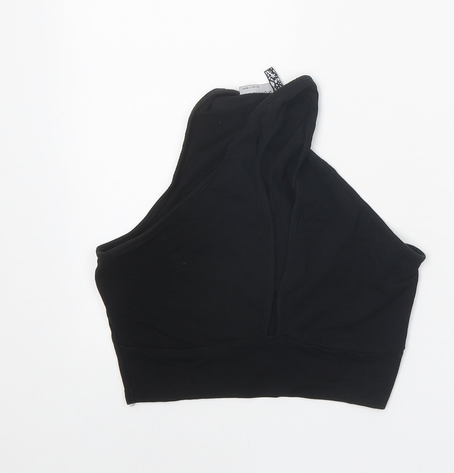 ASOS Womens Black Polyester Cropped Tank Size 10 V-Neck