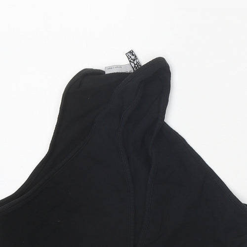 ASOS Womens Black Polyester Cropped Tank Size 10 V-Neck