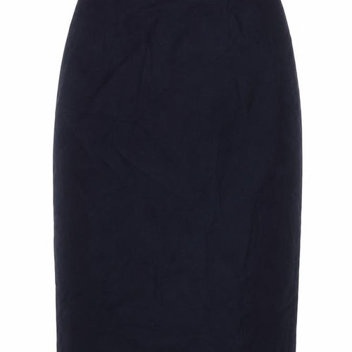Preworn Womens Blue Polyester Straight & Pencil Skirt Size 8 Zip