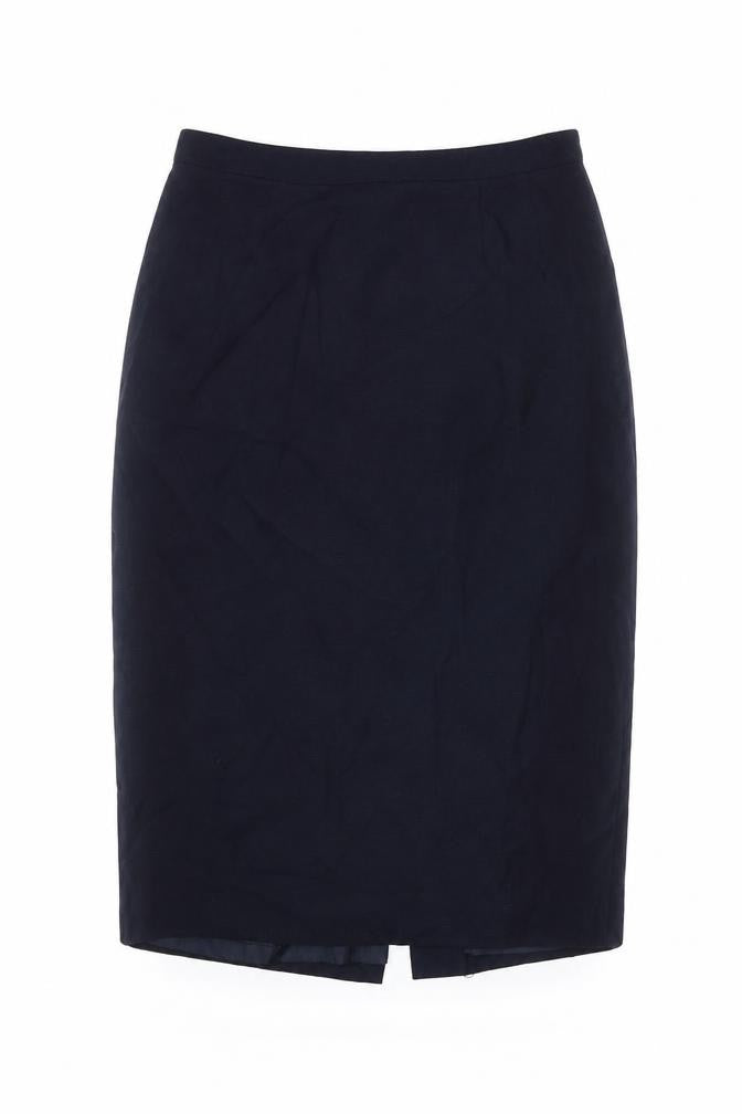 Preworn Womens Blue Polyester Straight & Pencil Skirt Size 8 Zip