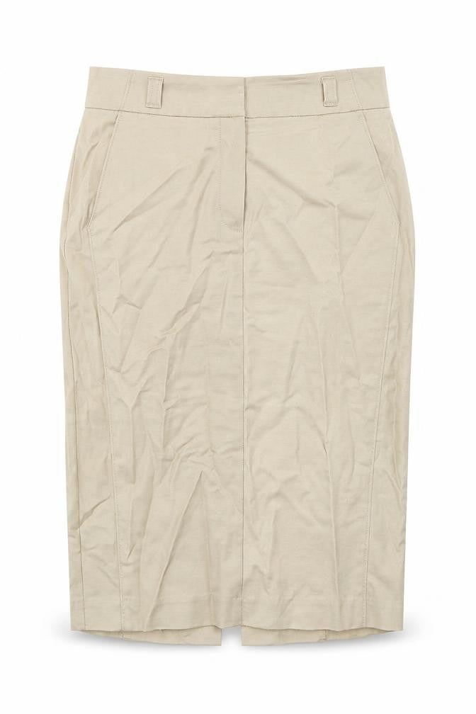 Autograph Womens Beige Cotton Straight & Pencil Skirt Size 8 Zip