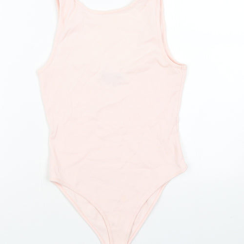 New Look Womens Pink Cotton Playsuit One-Piece Size 10 Snap