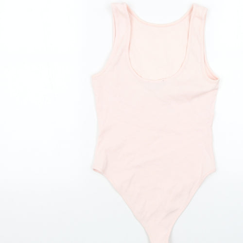 New Look Womens Pink Cotton Playsuit One-Piece Size 10 Snap