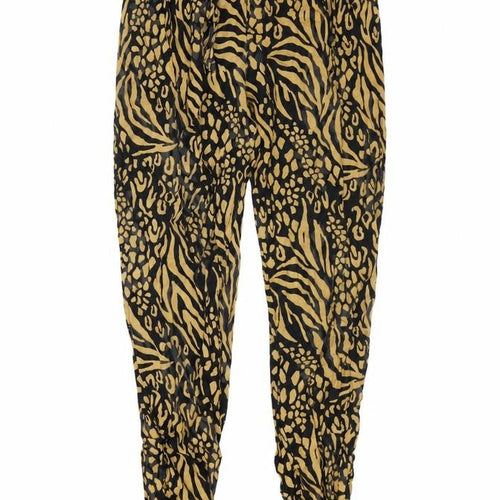 TU Womens Black Animal Print Viscose Trousers Size 8 L26 in Regular - Leopard Pattern