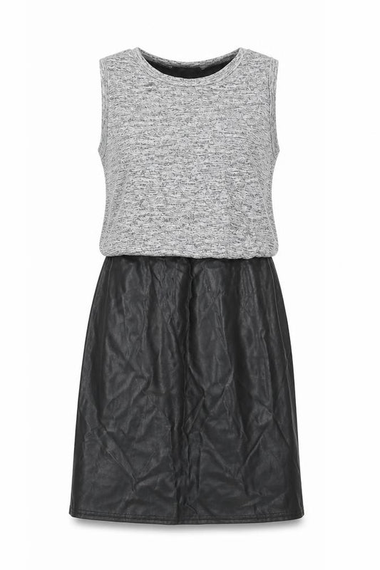 Front view of Missguided women’s grey polyester a-line, size UK 8, round neck pullover