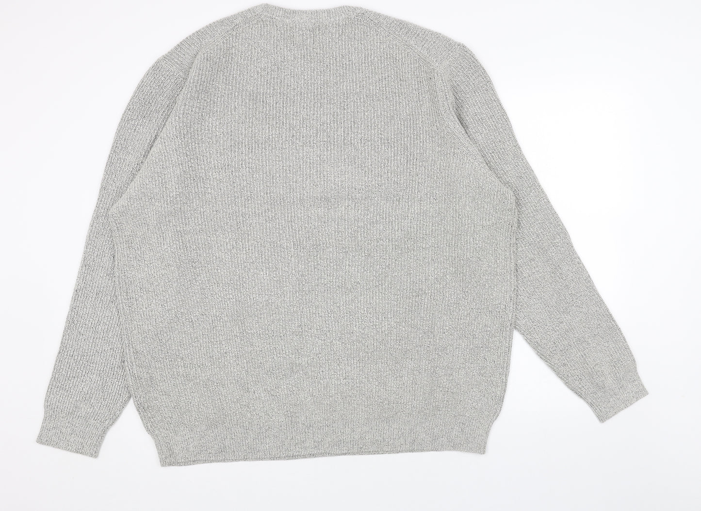 Marks and Spencer Mens Grey Round Neck Polyamide Pullover Jumper Size S Long Sleeve