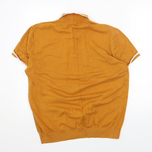 NEXT Mens Orange Cotton Polo Size XL Collared Button