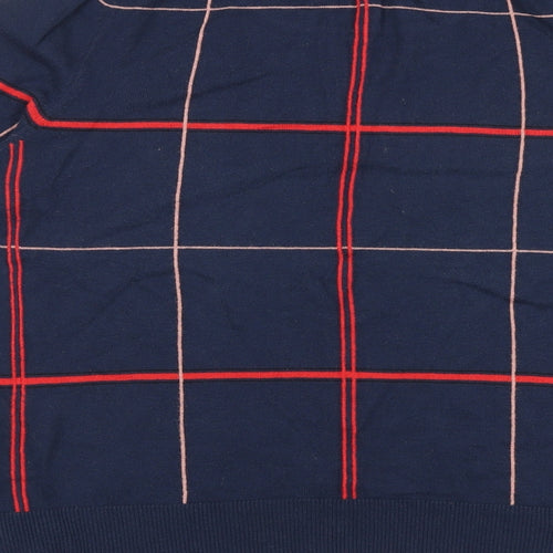 NEXT Womens Blue Round Neck Striped Cotton Pullover Jumper Size 14 Pullover