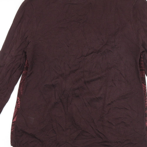 NEXT Womens Purple Crew Neck Geometric Acrylic Pullover Jumper Size 8 Pullover
