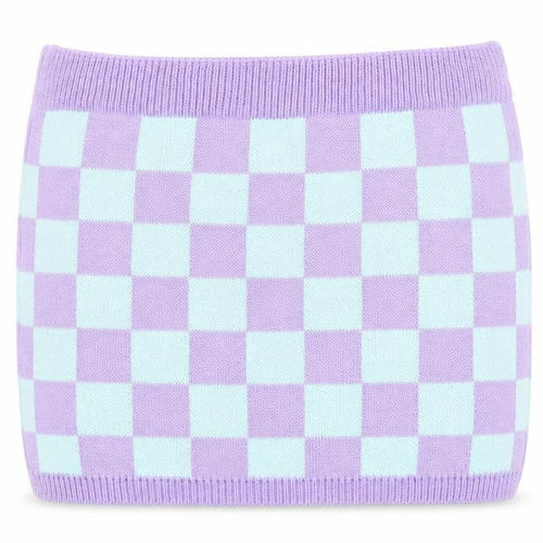COLLUSION Womens Purple Check Acrylic Bandage Skirt Size 34 in