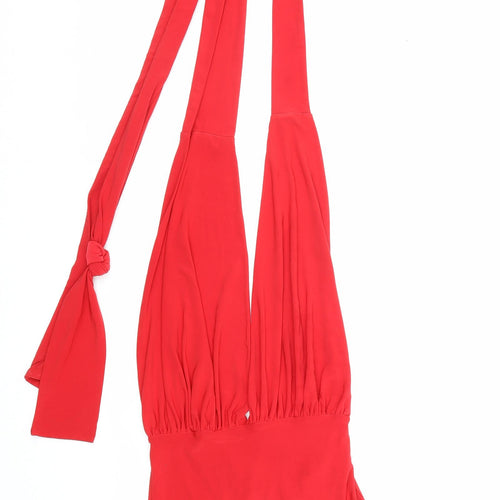 Goddiva Womens Red Polyester One Piece Size S Tie