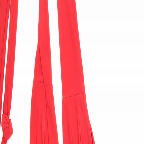 Goddiva Womens Red Polyester One Piece Size S Tie