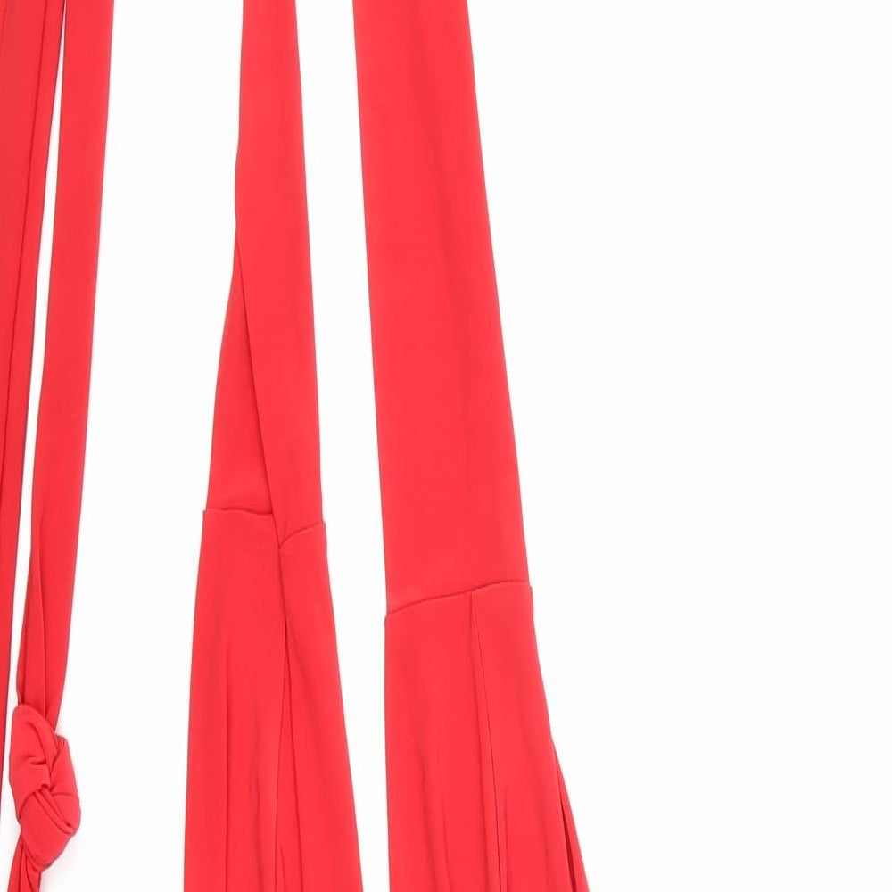 Goddiva Womens Red Polyester One Piece Size S Tie