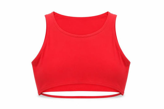 Front view of I SAW IT FIRST women’s red polyester basic tank, size UK 12, round neck