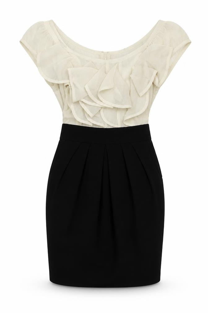 FOREVER 21 Womens Black Cotton Bodycon Size S Scoop Neck Zip