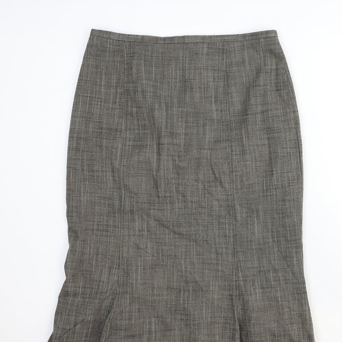 Autonomy Womens Grey Cotton A-Line Skirt Size 14 Zip