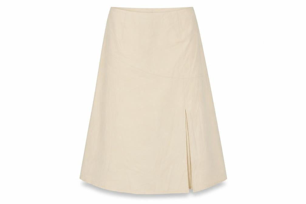 Emery Rose Womens Beige Cotton Swing Skirt Size S Zip