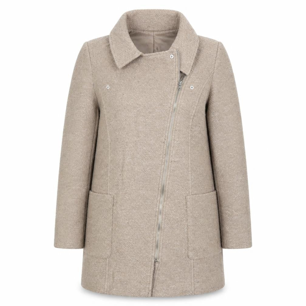 Originals Womens Beige Biker Coat Size 18 Zip
