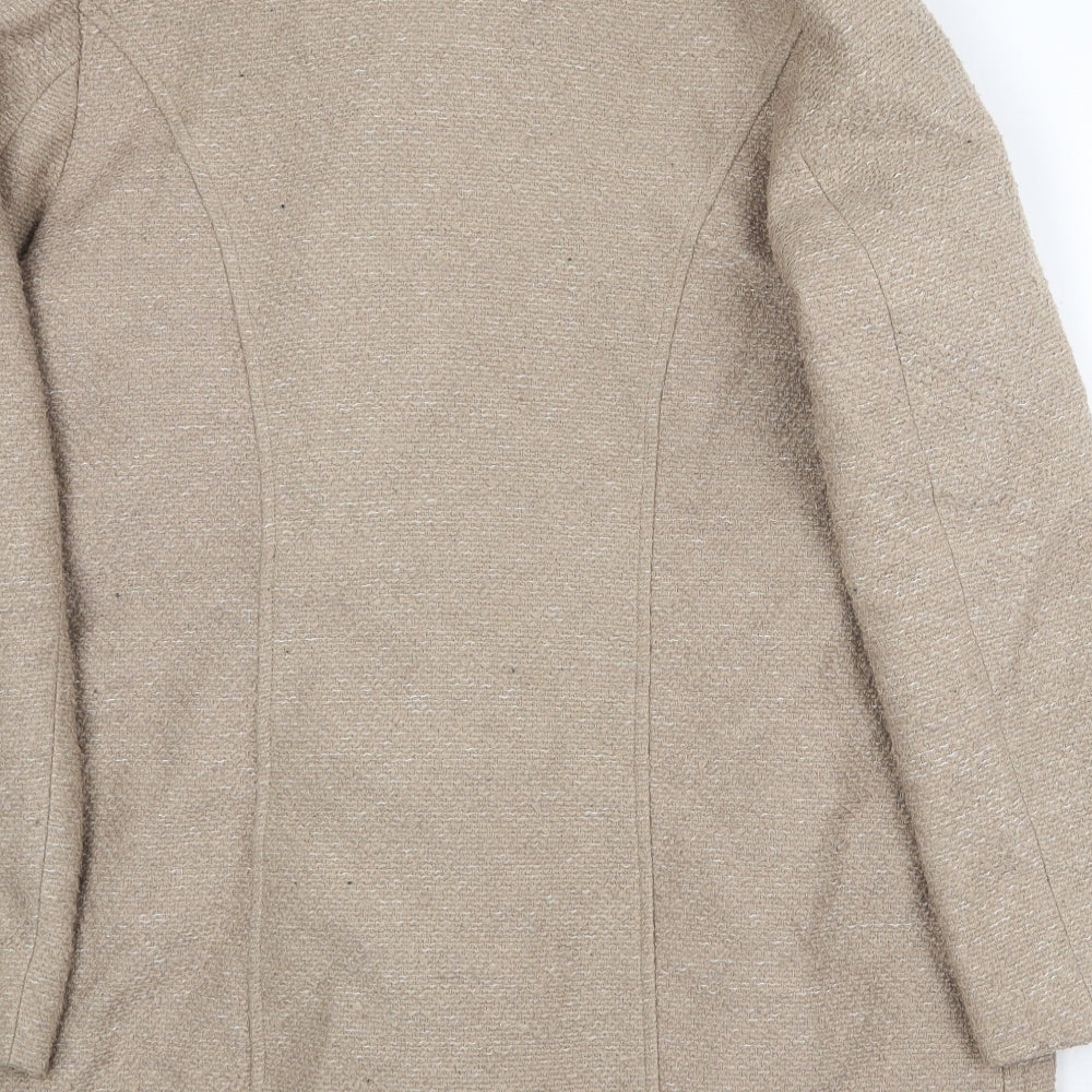 Originals Womens Beige Biker Coat Size 18 Zip