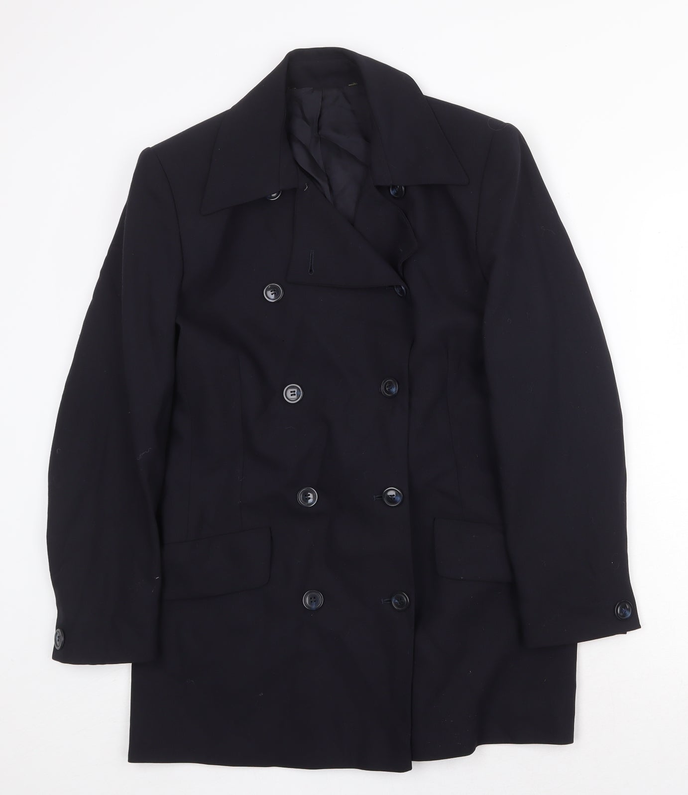 St Michael Womens Blue Jacket Blazer Size 10 Button