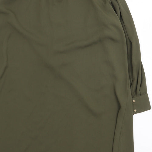 River Island Womens Green Polyester A-Line Size 14 Round Neck Zip