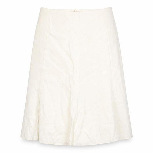 Front view of Klass women’s ivory polyester swing skirt, size UK 14, zip