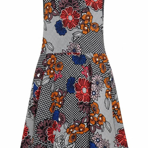 Glamorous Womens Multicoloured Floral Polyester A-Line Size M Scoop Neck Zip - Lace trim