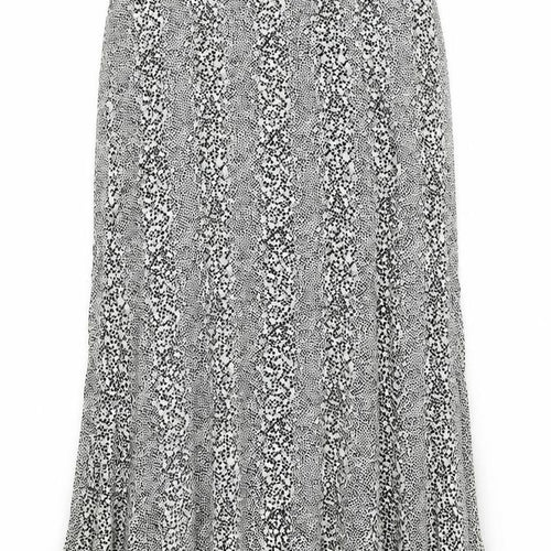 Miss Selfridge Womens Green Geometric Polyester Peasant Skirt Size 12 Zip