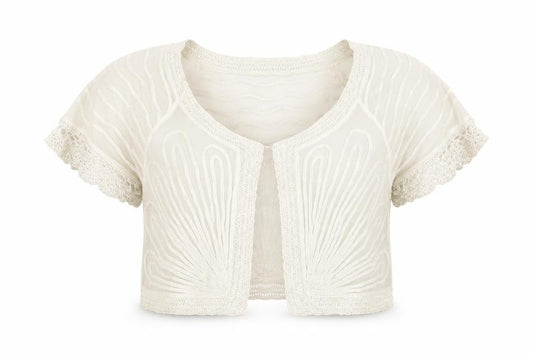 Front view of Debenhams women’s ivory geometric polyacrylate fibre basic blouse, size UK 12, round neck